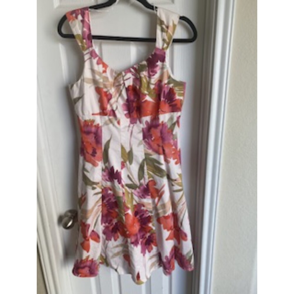 Dressbarn Floral White Dress, sz 14